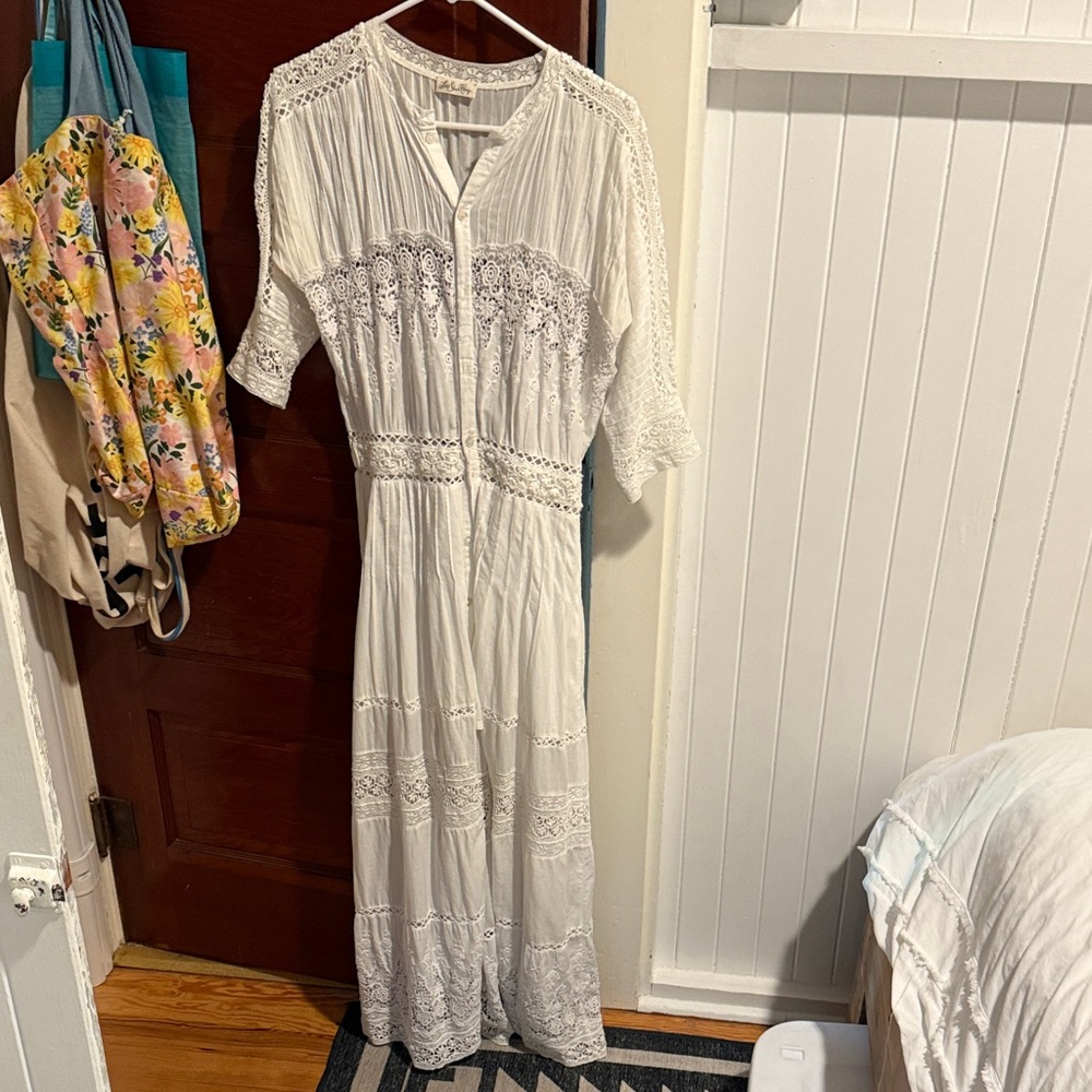 LoveShackFancy White Lace Coverup
